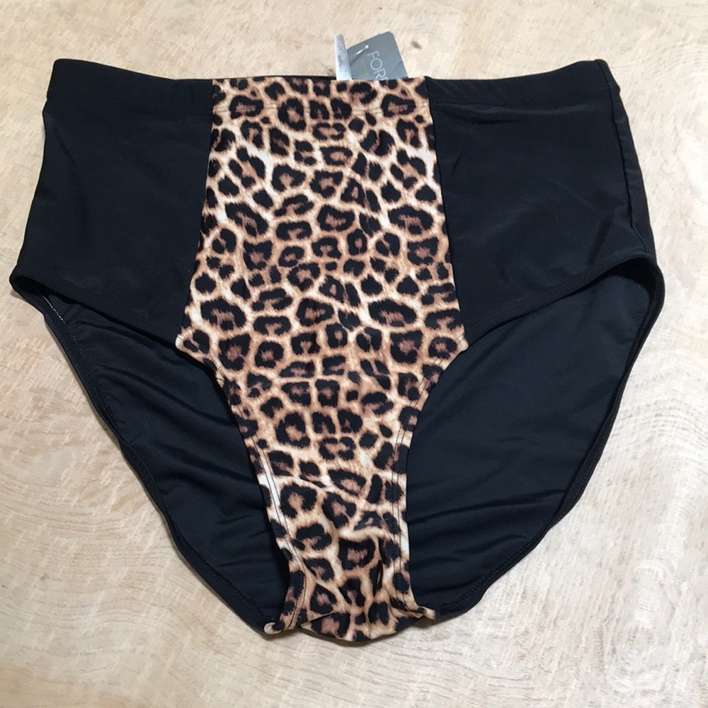 Forever 21 Swim Bottom Black Brown Size XL